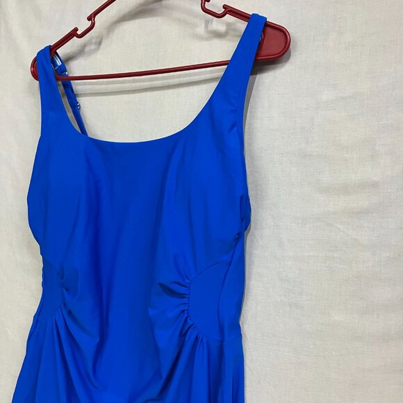 Cupshe Women's Large Chick Blue 2 Piece Tankini Swimdress Flattering Ruching - Picture 10 of 16